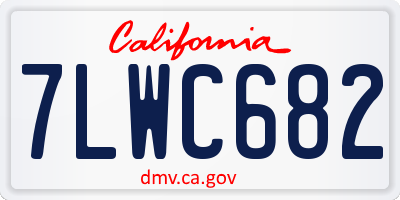 CA license plate 7LWC682
