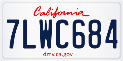 CA license plate 7LWC684