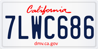 CA license plate 7LWC686
