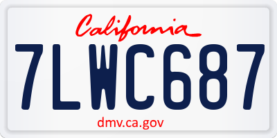 CA license plate 7LWC687