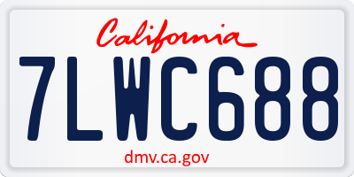 CA license plate 7LWC688