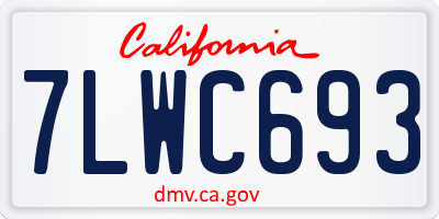 CA license plate 7LWC693