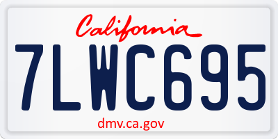 CA license plate 7LWC695