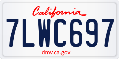 CA license plate 7LWC697