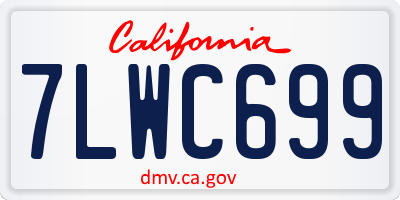 CA license plate 7LWC699