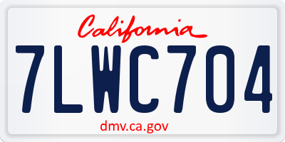 CA license plate 7LWC704