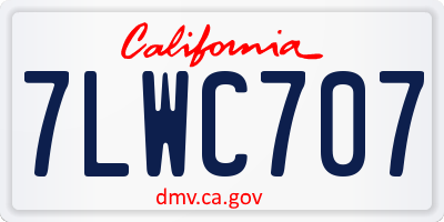 CA license plate 7LWC707