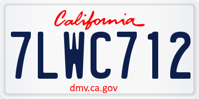 CA license plate 7LWC712