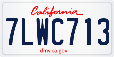CA license plate 7LWC713