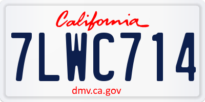 CA license plate 7LWC714