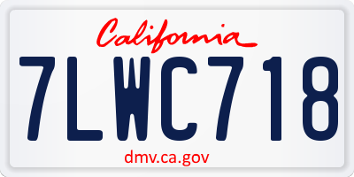 CA license plate 7LWC718