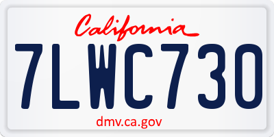 CA license plate 7LWC730