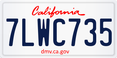 CA license plate 7LWC735