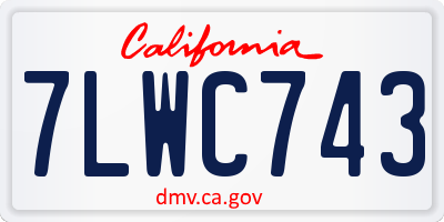 CA license plate 7LWC743