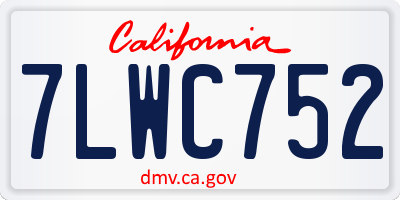CA license plate 7LWC752