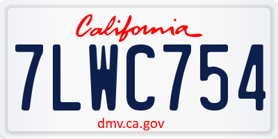 CA license plate 7LWC754