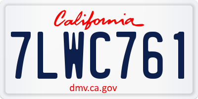CA license plate 7LWC761