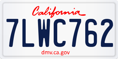 CA license plate 7LWC762