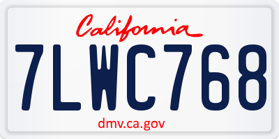 CA license plate 7LWC768