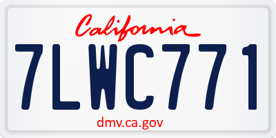 CA license plate 7LWC771