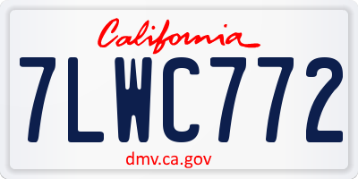 CA license plate 7LWC772