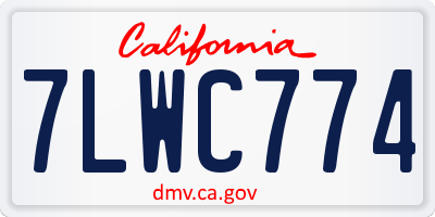 CA license plate 7LWC774