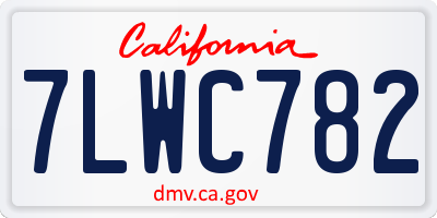 CA license plate 7LWC782