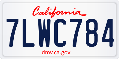 CA license plate 7LWC784