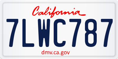 CA license plate 7LWC787