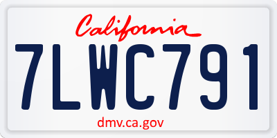 CA license plate 7LWC791