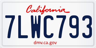 CA license plate 7LWC793