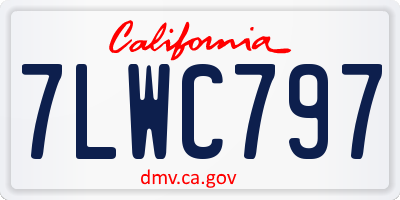 CA license plate 7LWC797