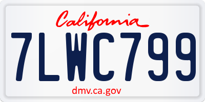 CA license plate 7LWC799