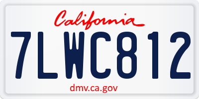CA license plate 7LWC812