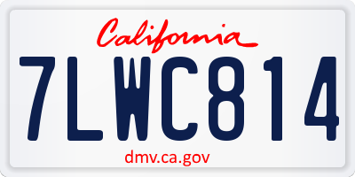 CA license plate 7LWC814