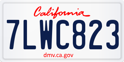 CA license plate 7LWC823