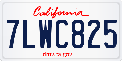 CA license plate 7LWC825