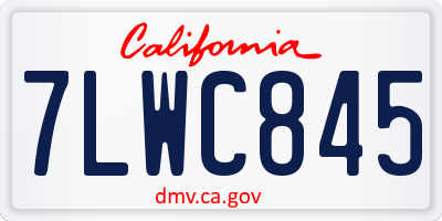 CA license plate 7LWC845