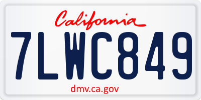 CA license plate 7LWC849