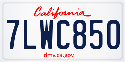 CA license plate 7LWC850