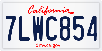 CA license plate 7LWC854