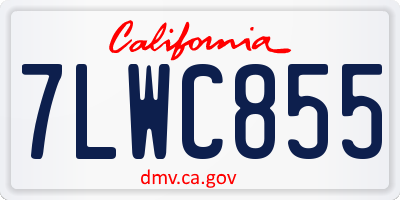 CA license plate 7LWC855