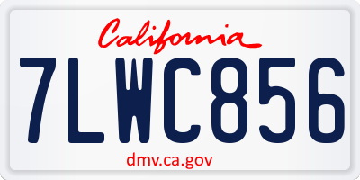 CA license plate 7LWC856