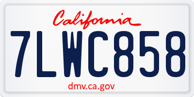 CA license plate 7LWC858
