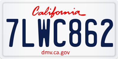 CA license plate 7LWC862