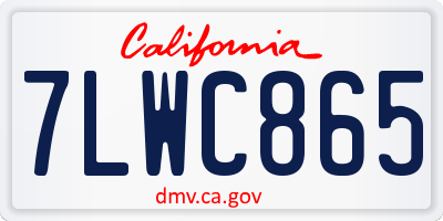 CA license plate 7LWC865