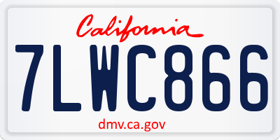 CA license plate 7LWC866
