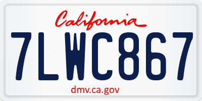 CA license plate 7LWC867