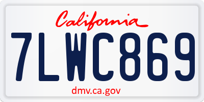 CA license plate 7LWC869
