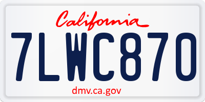 CA license plate 7LWC870